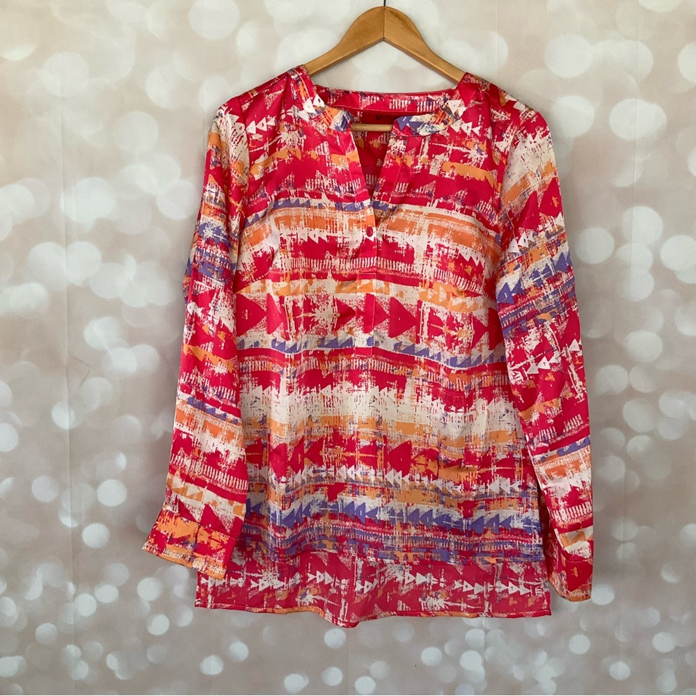 Belle Gray by Lisa Rinna Multicolored Blouse